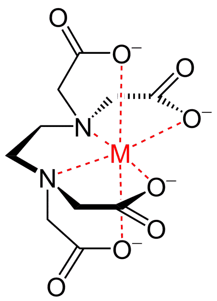 Structure d'un chélate EDTA-métal