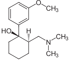 Structure chimique du tramadol — Source : Wikimedia Commons